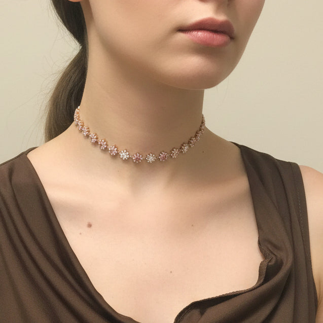 Collana girocollo choker regina floreale