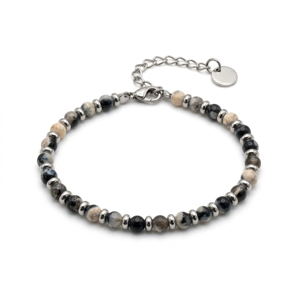Bracciale ESSENCE STONE | Pietre Naturali a Sfera e Acciaio Inox – linea4316 – Eldra Milano
