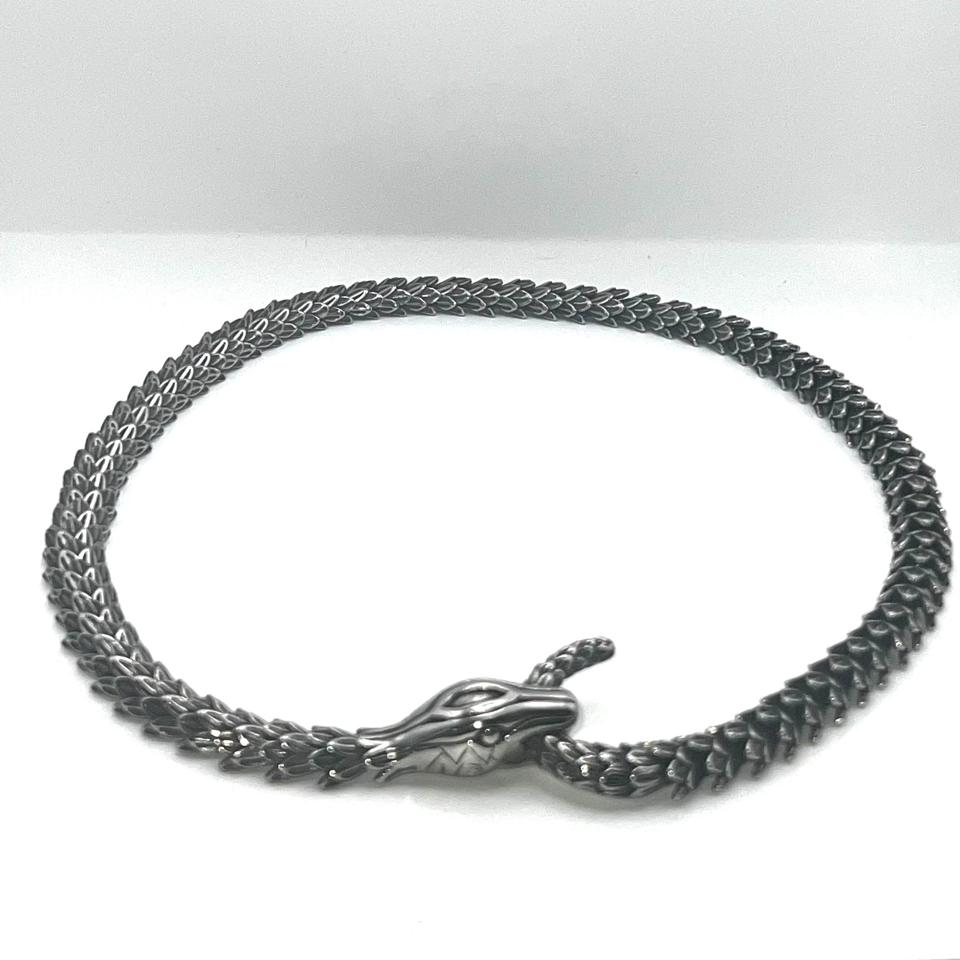 Collana SERPENT SCALE Silver | Acciaio Inox Massiccio Punk Style