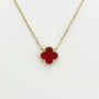 Collana con quadrifoglio pendente con pietra