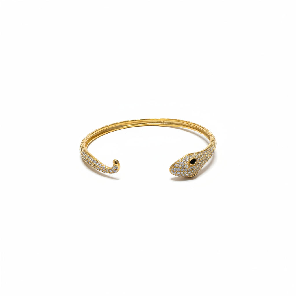 Bracciale rigido serpente luxury con zirconi