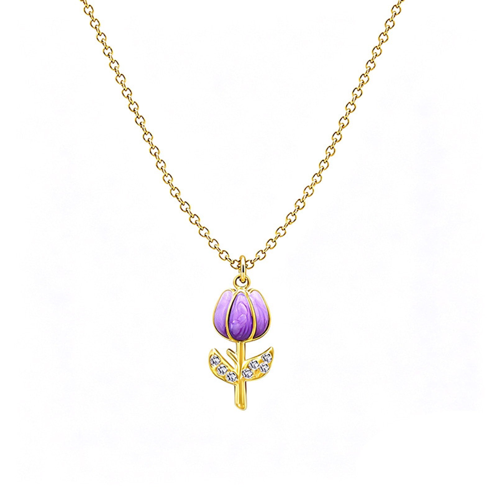 Collana tulipano con strass