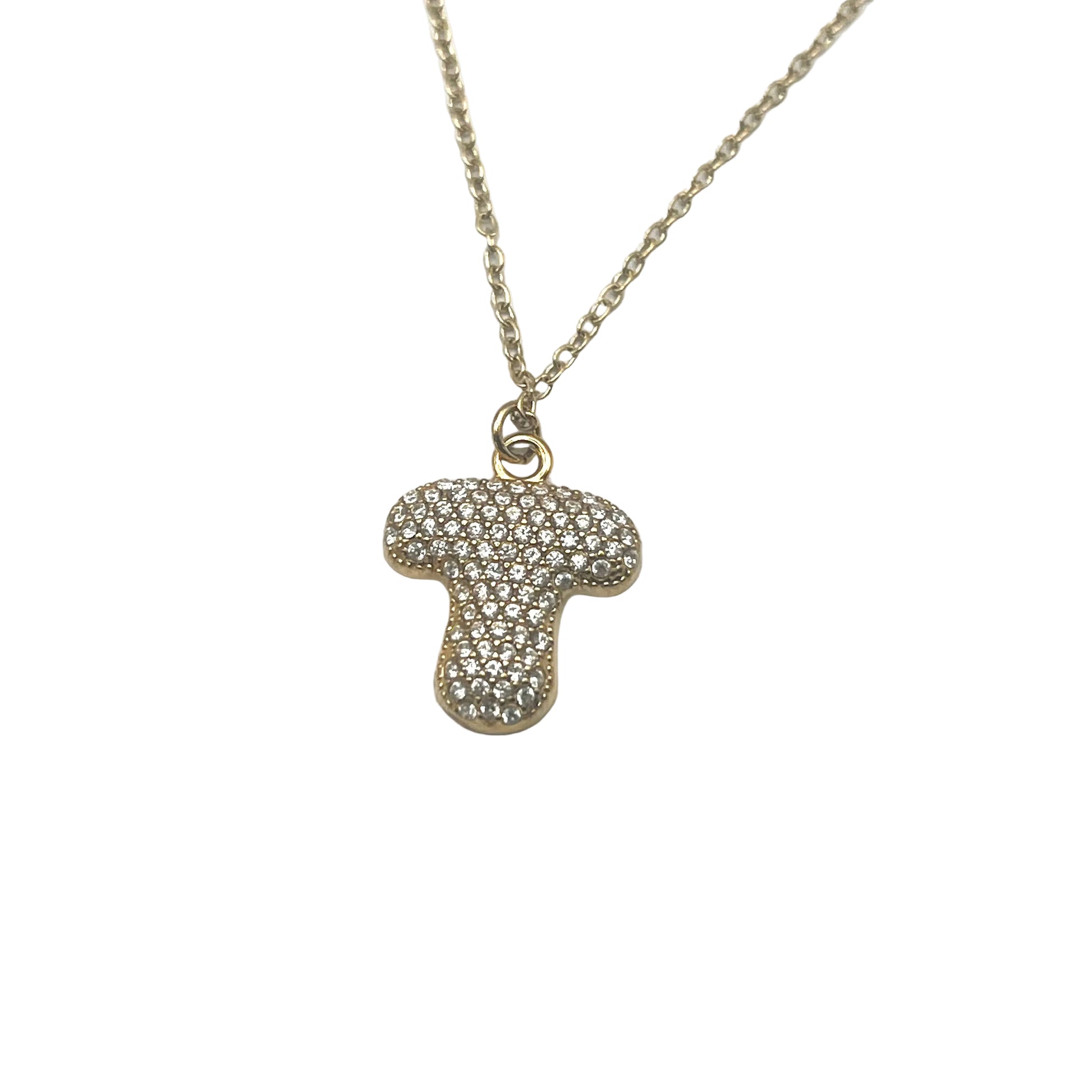 Collana INITIAL BUBBLE | Lettera Bombata in Acciaio Inox e Strass – Eldra Milano