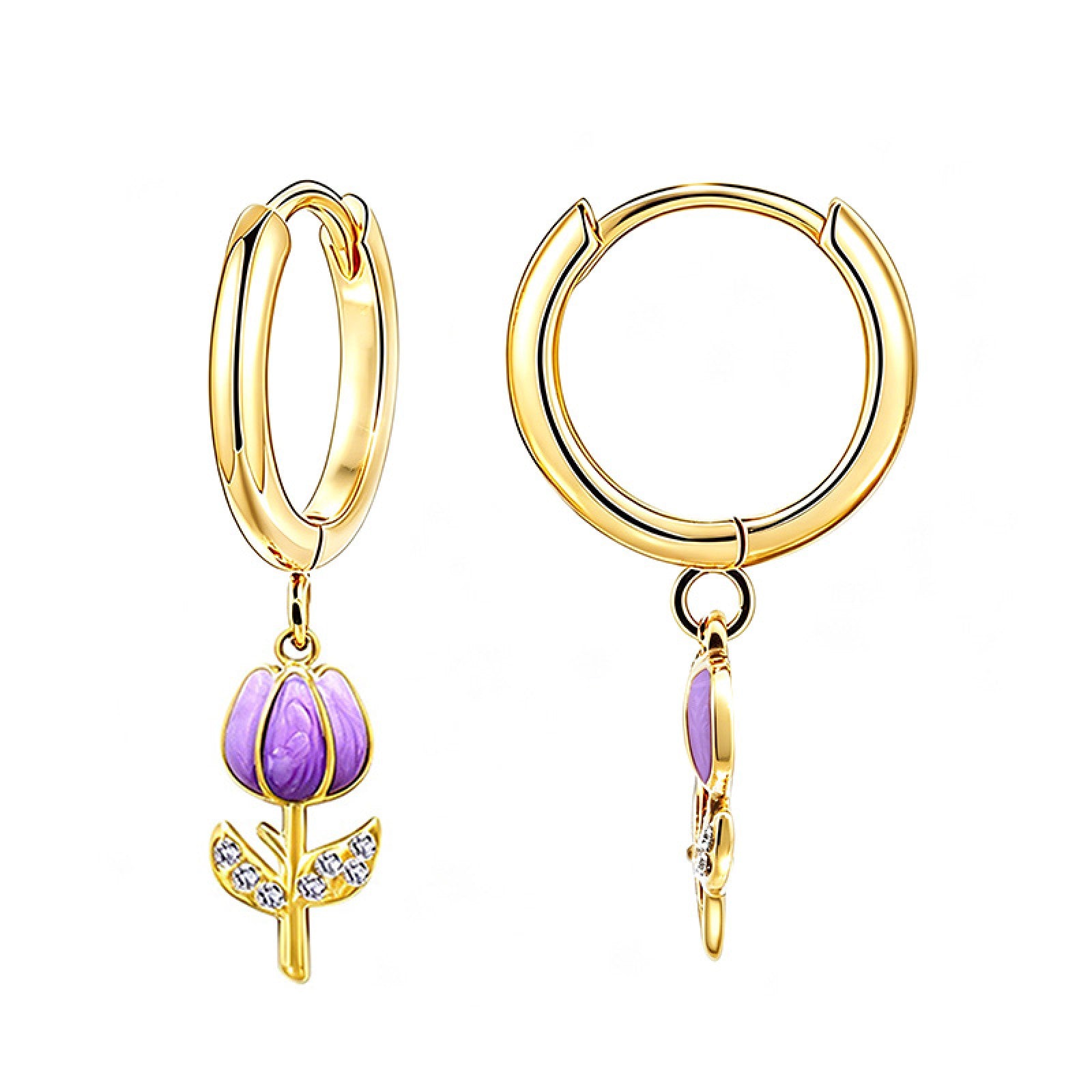 Orecchini tulipano con strass