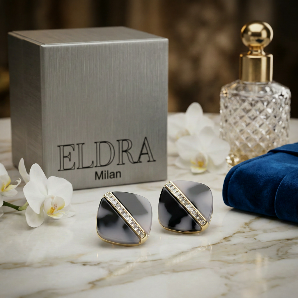 Orecchini a Lobo NOIR ÉCLAT – Design Geometrico | Eldra Milano