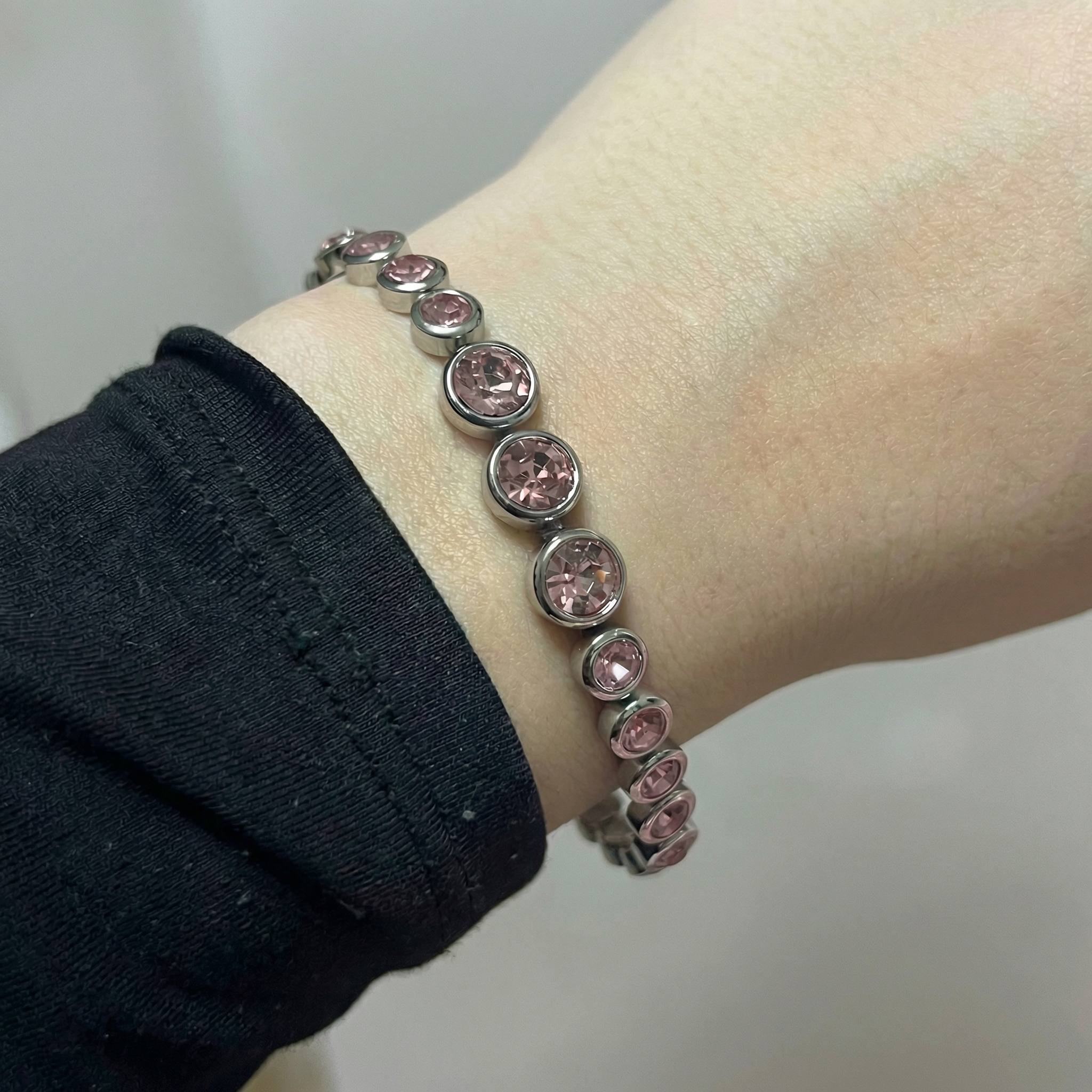Bracciale INFINITY GLOW | Tennis Graduato in Acciaio Inox e Zirconi Multicolore – Eldra Milano