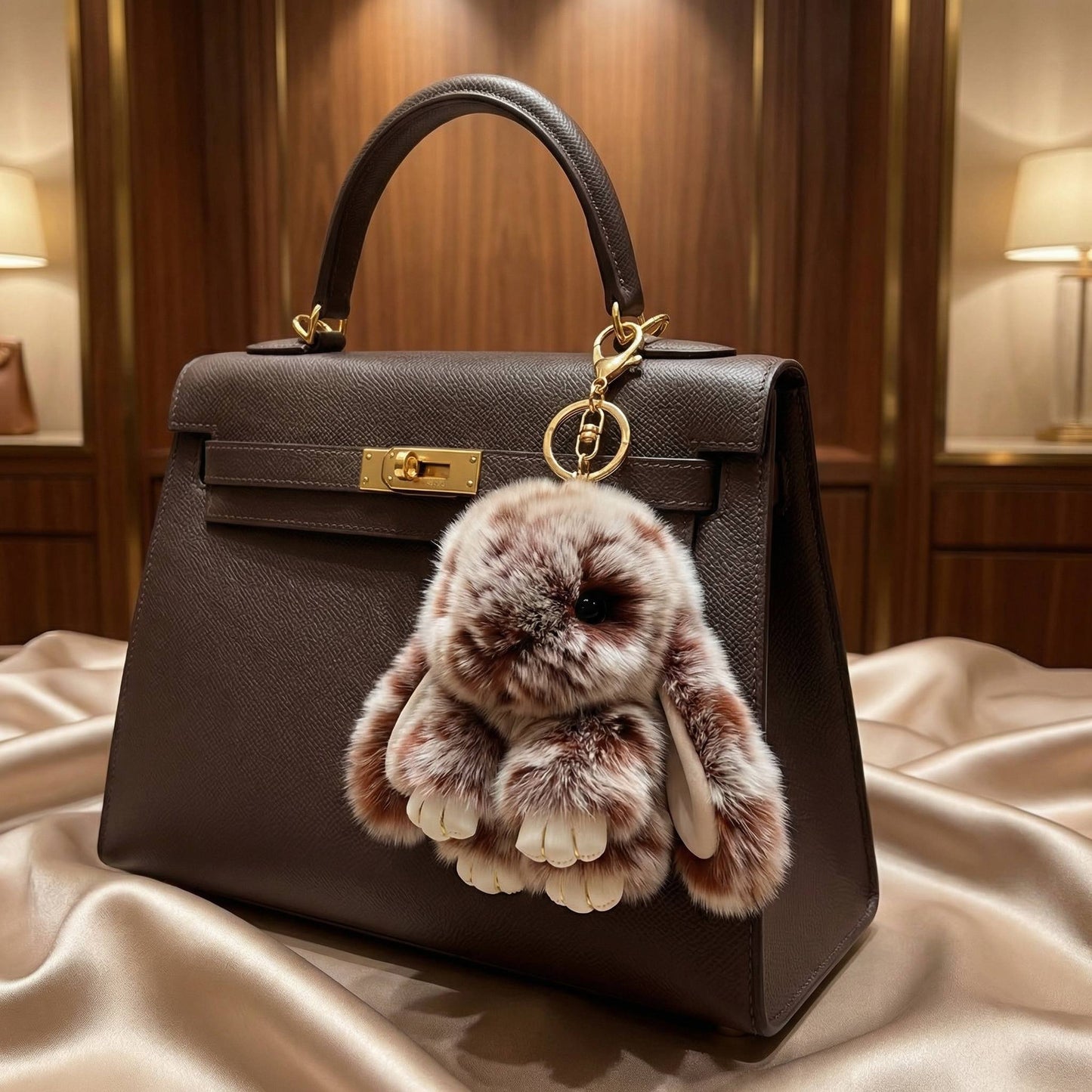 "Fluffy Bunny" – Luxury Bag Charm