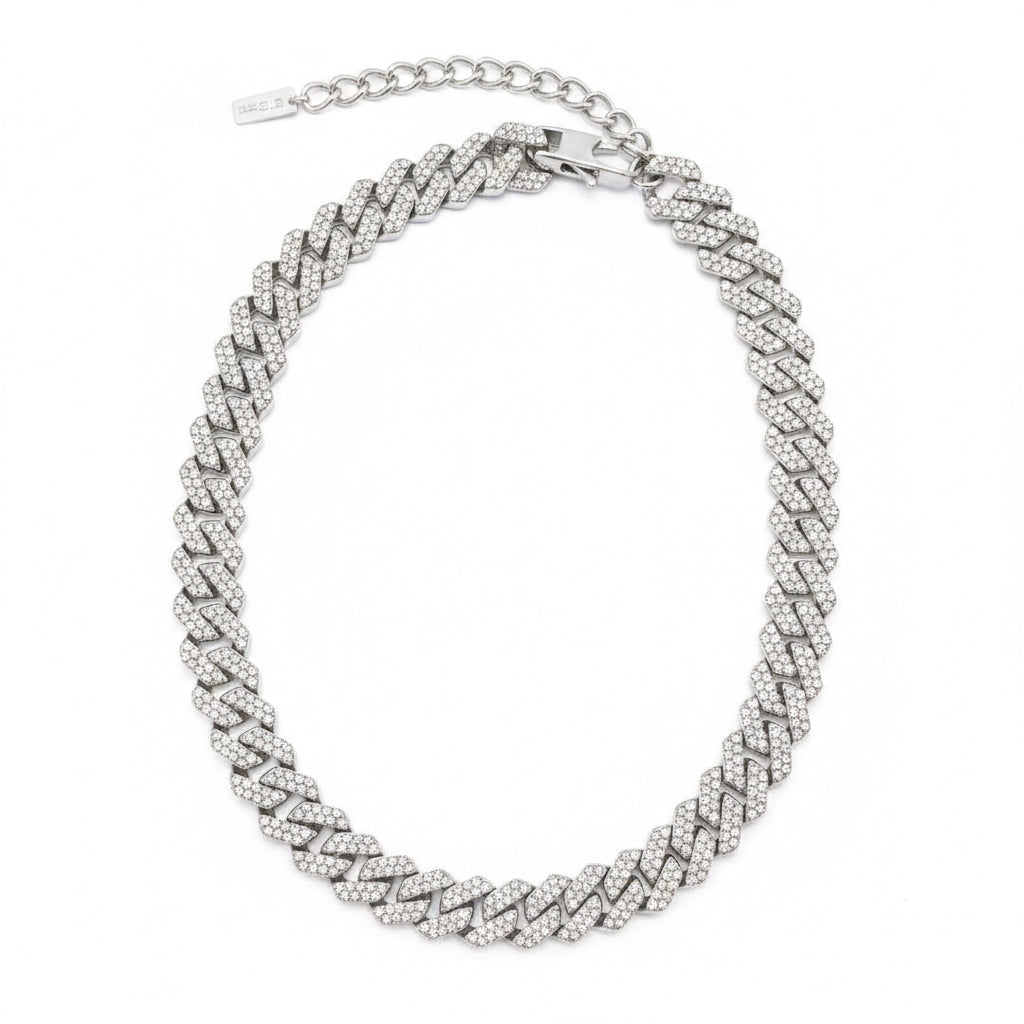 Ice cuban collana con zirconi