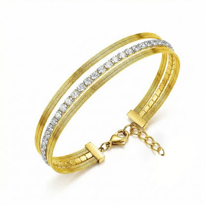 Bracciale "Snake & Tennis" Triple-Layer