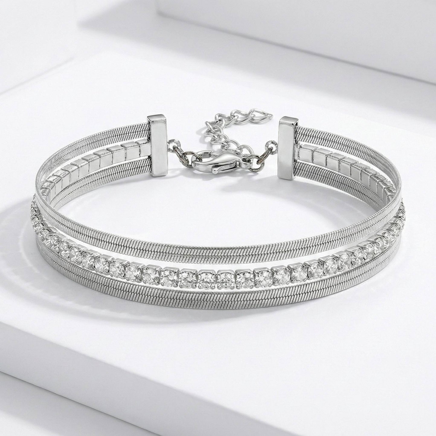 Bracciale "Snake & Tennis" Triple-Layer