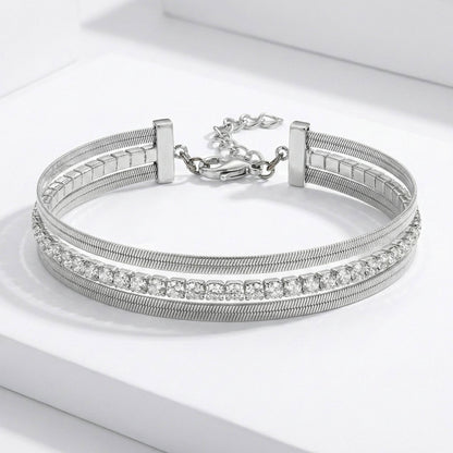 Bracciale "Snake & Tennis" Triple-Layer