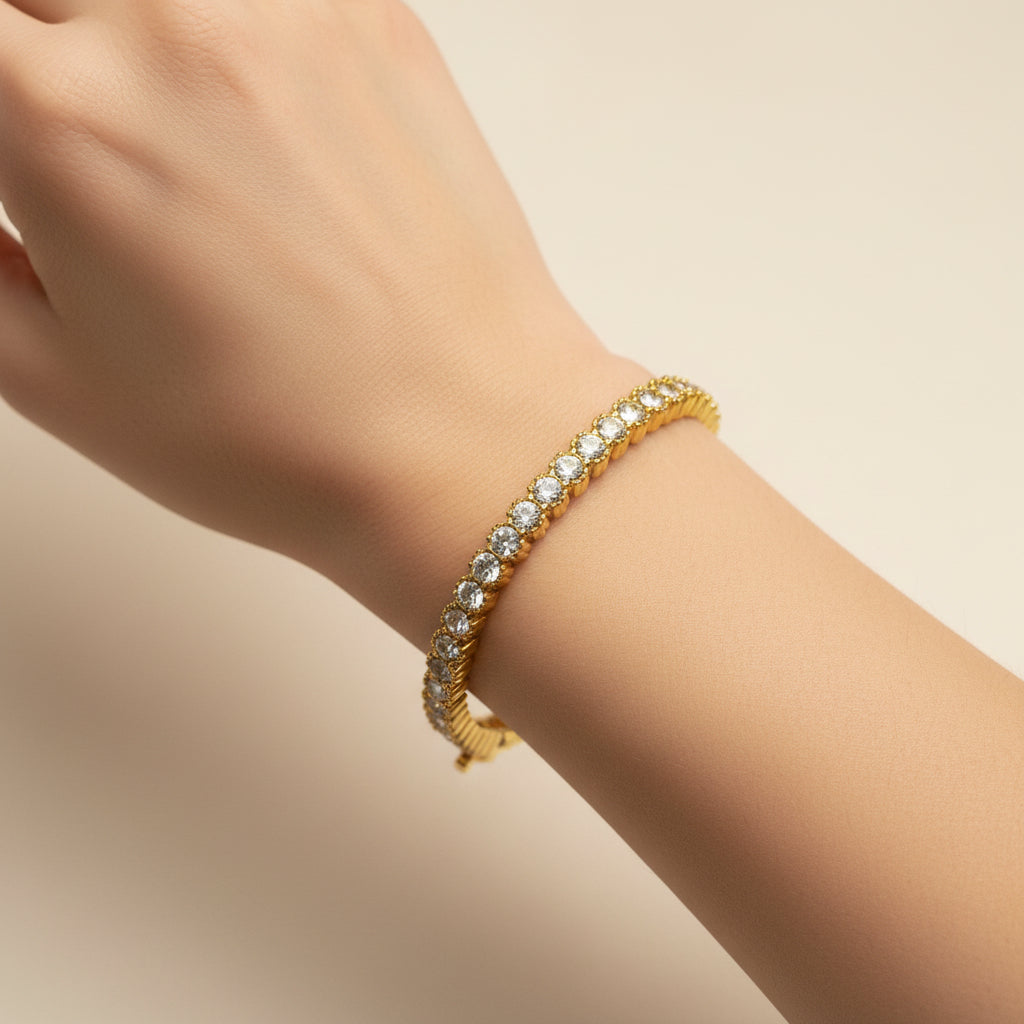 Bracciale rigido Queen con zirconi