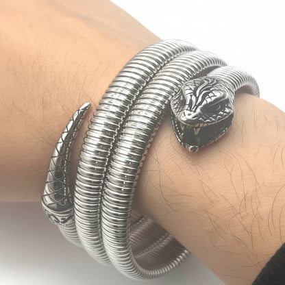 Bracciale SERPENT COIL | Acciaio Inox Regolabile Biker Style – Eldra Milano