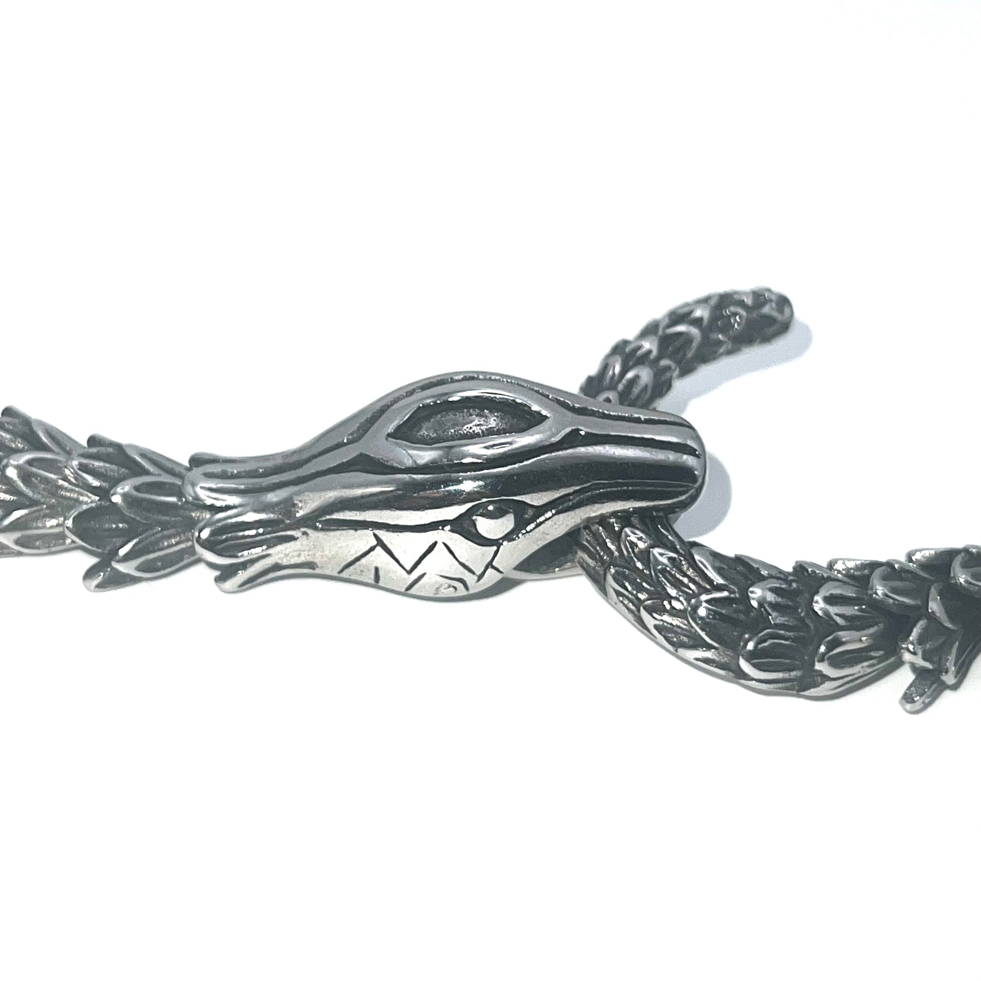 Collana SERPENT SCALE Silver | Acciaio Inox Massiccio Punk Style