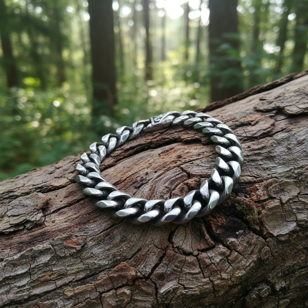 Bracciale BOLD CURB | Grumetta Massiccia in Acciaio Inox – Eldra Milano