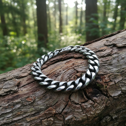 Bracciale BOLD CURB | Grumetta Massiccia in Acciaio Inox – Eldra Milano