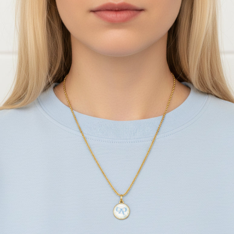 Charm fiocco azzurro