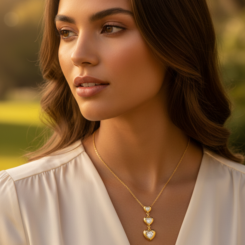Collana pendente cuori