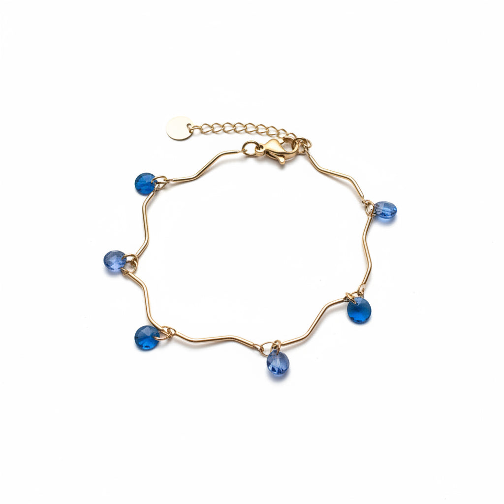 Bracciale zig zag con petali di cristallo