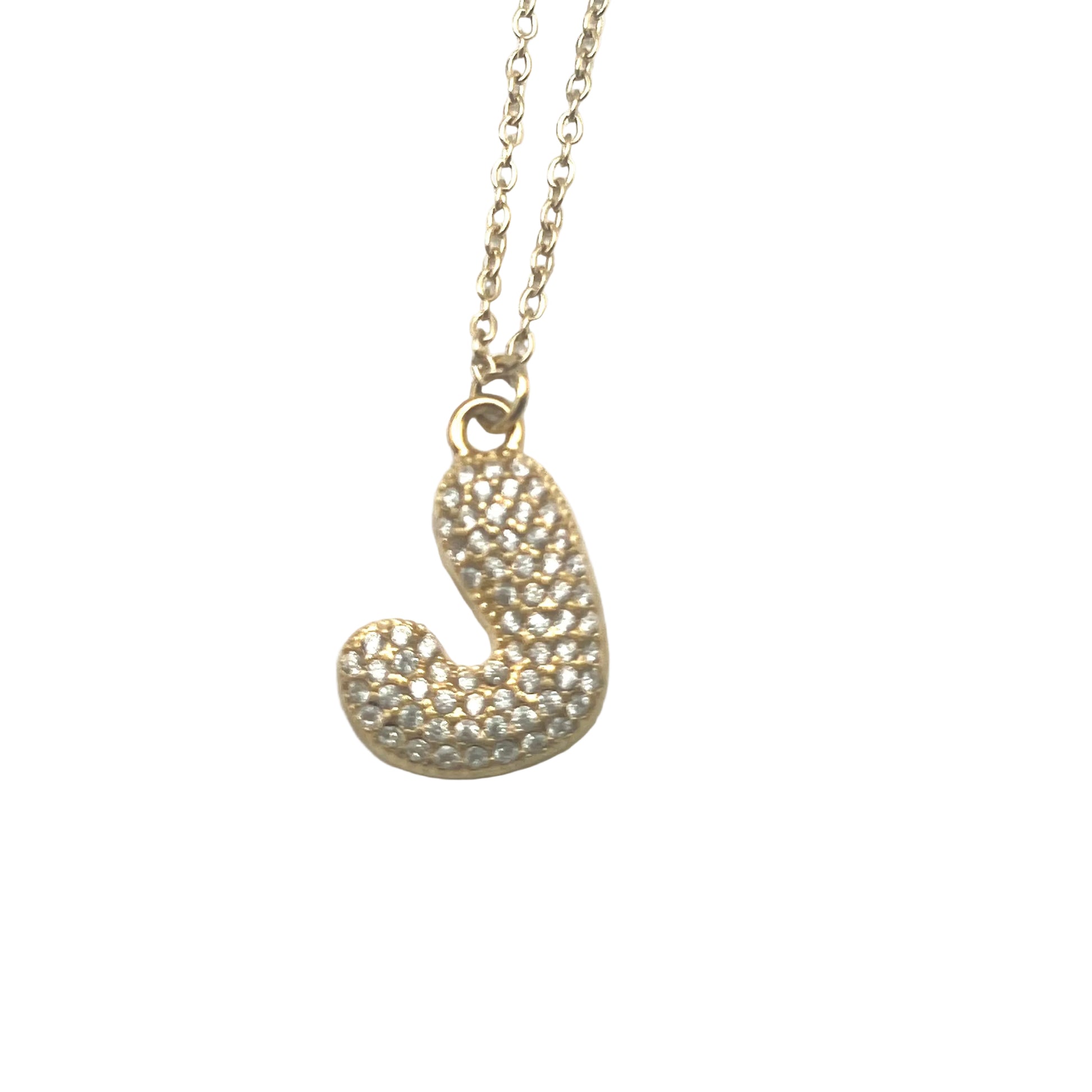 Collana INITIAL BUBBLE | Lettera Bombata in Acciaio Inox e Strass – Eldra Milano