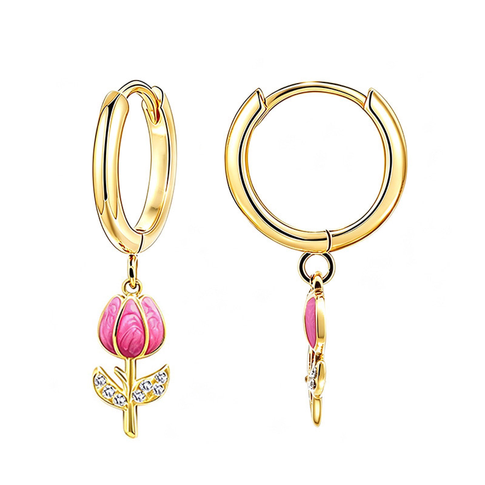 Orecchini tulipano con strass