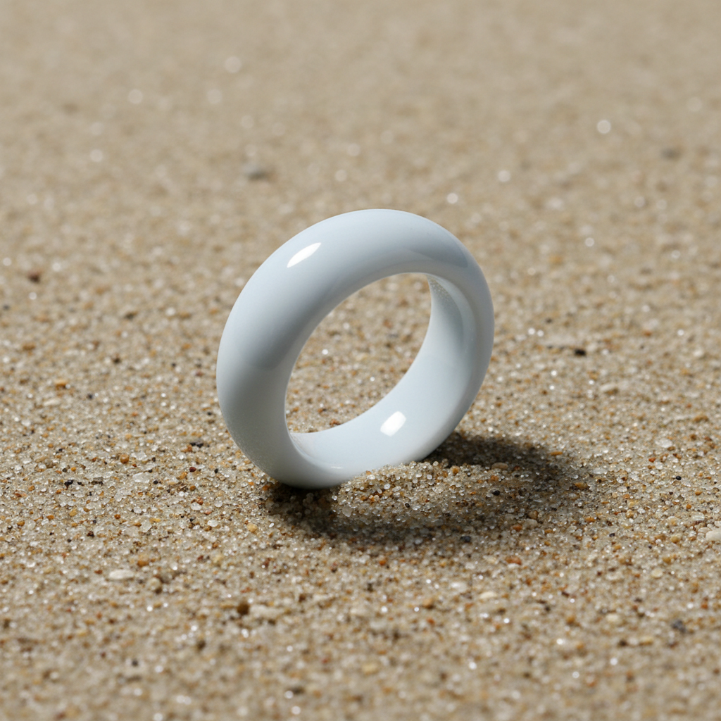 Anello di ceramica bianco