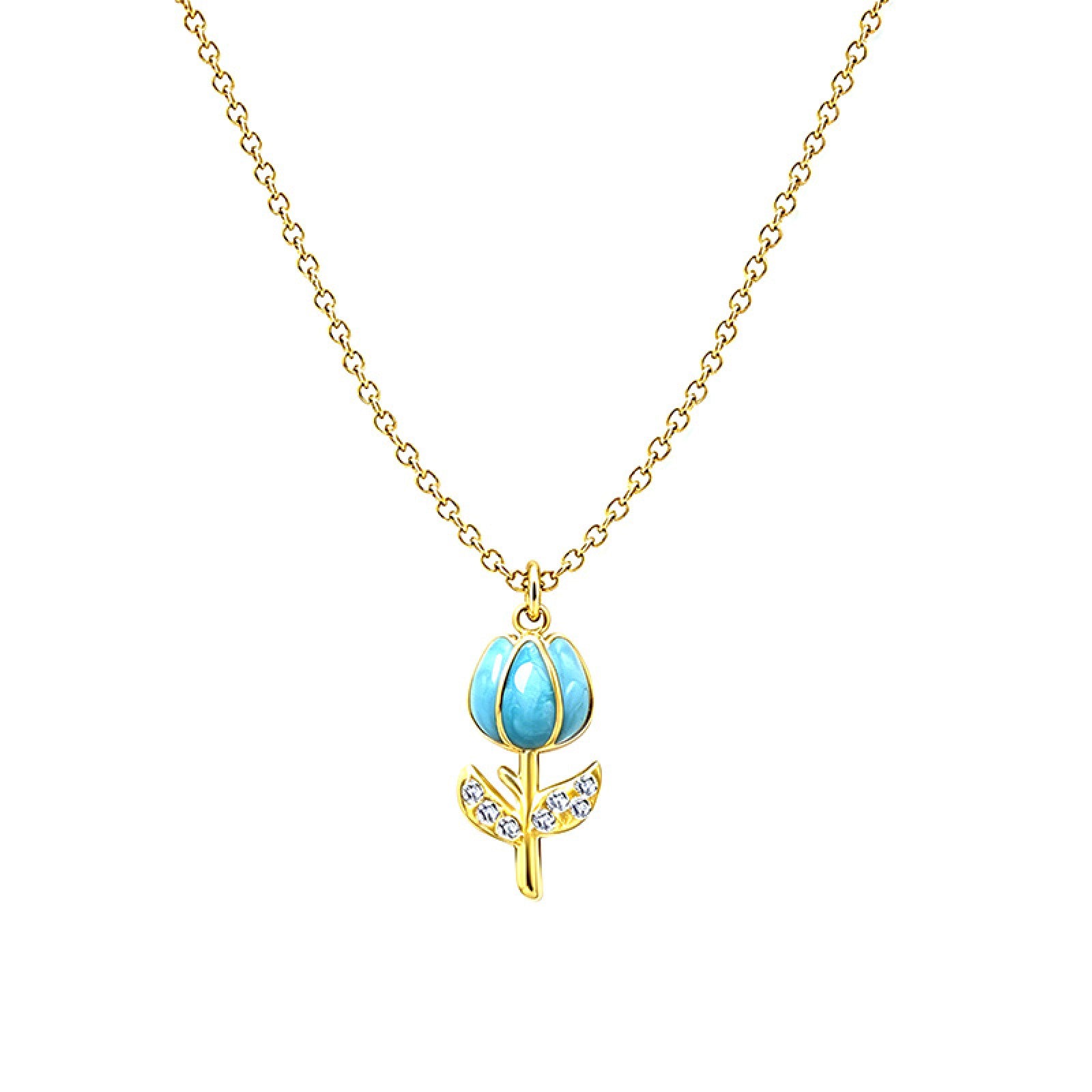 Collana tulipano con strass