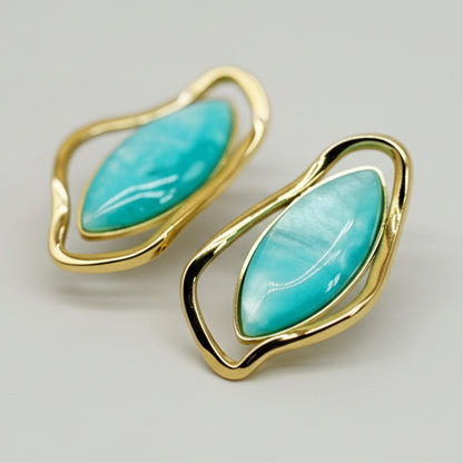 CHICCO DI MARE – Orecchini a Lobo Turchese e Oro - Eldra Milano