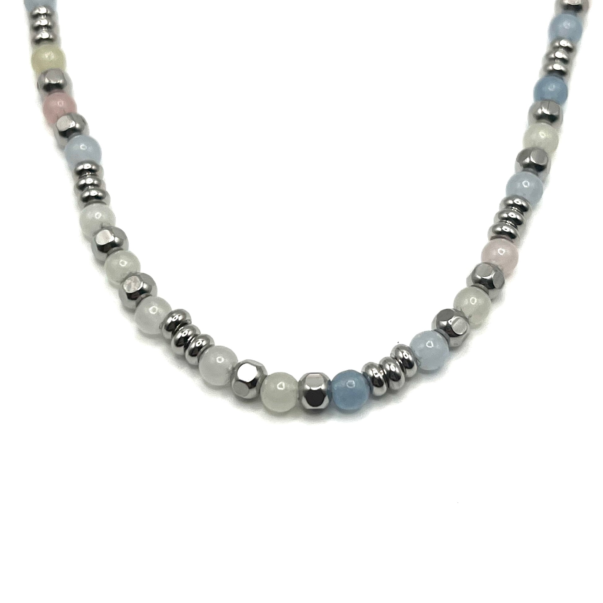 Collana ESSENCE STONE | Pietre Naturali a Sfera e Catena in Acciaio Inox – linea4316 – Eldra Milano