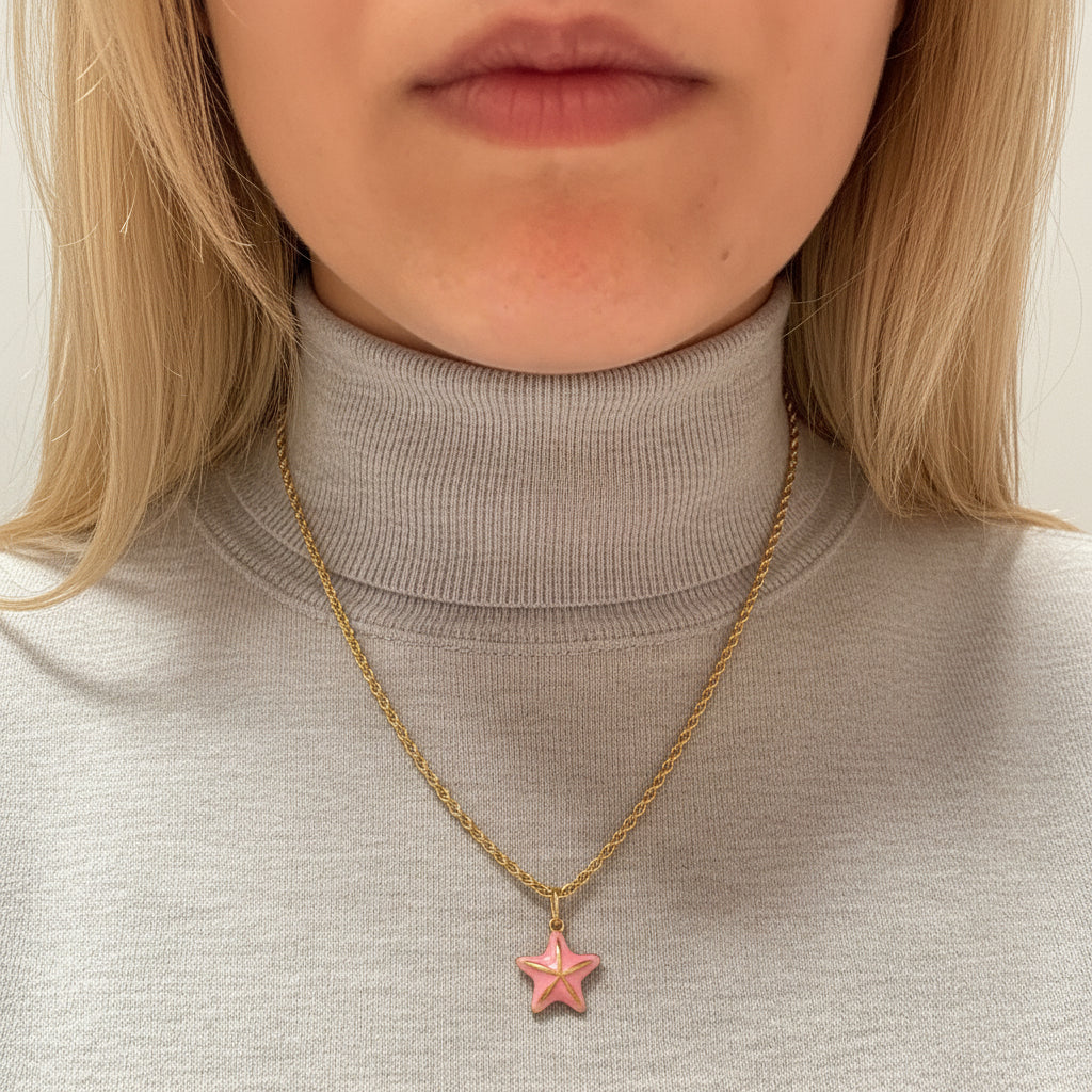 Charm stella marina rosa