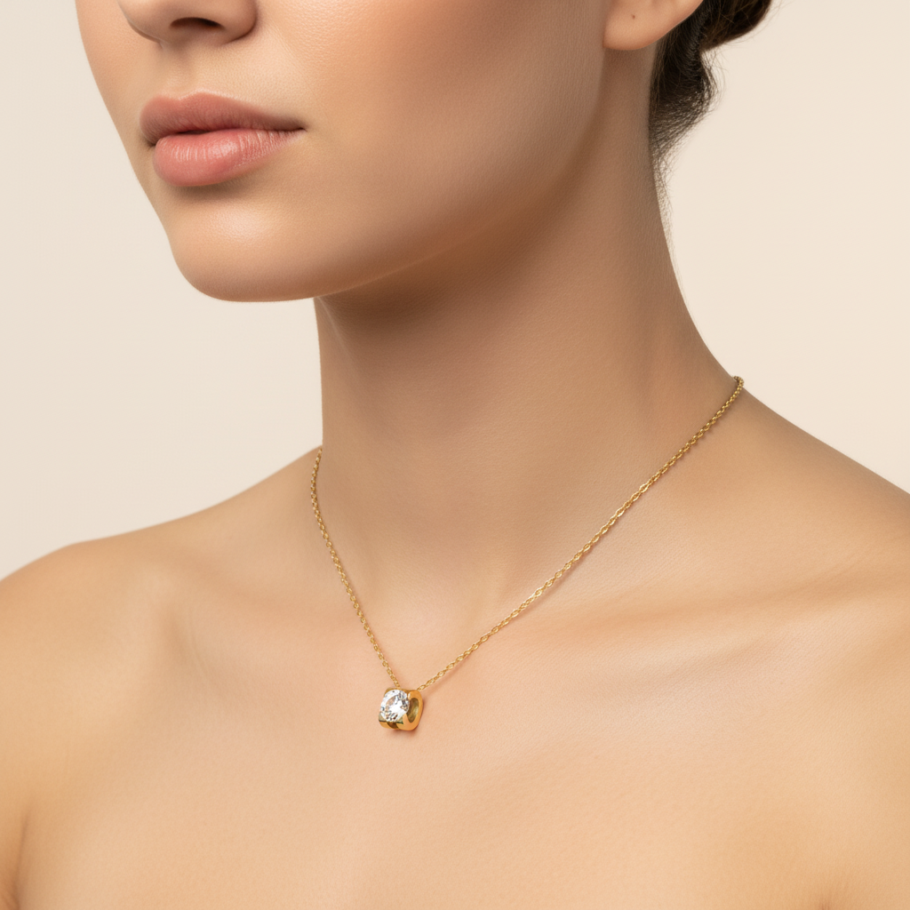 Collana cristal con zircone