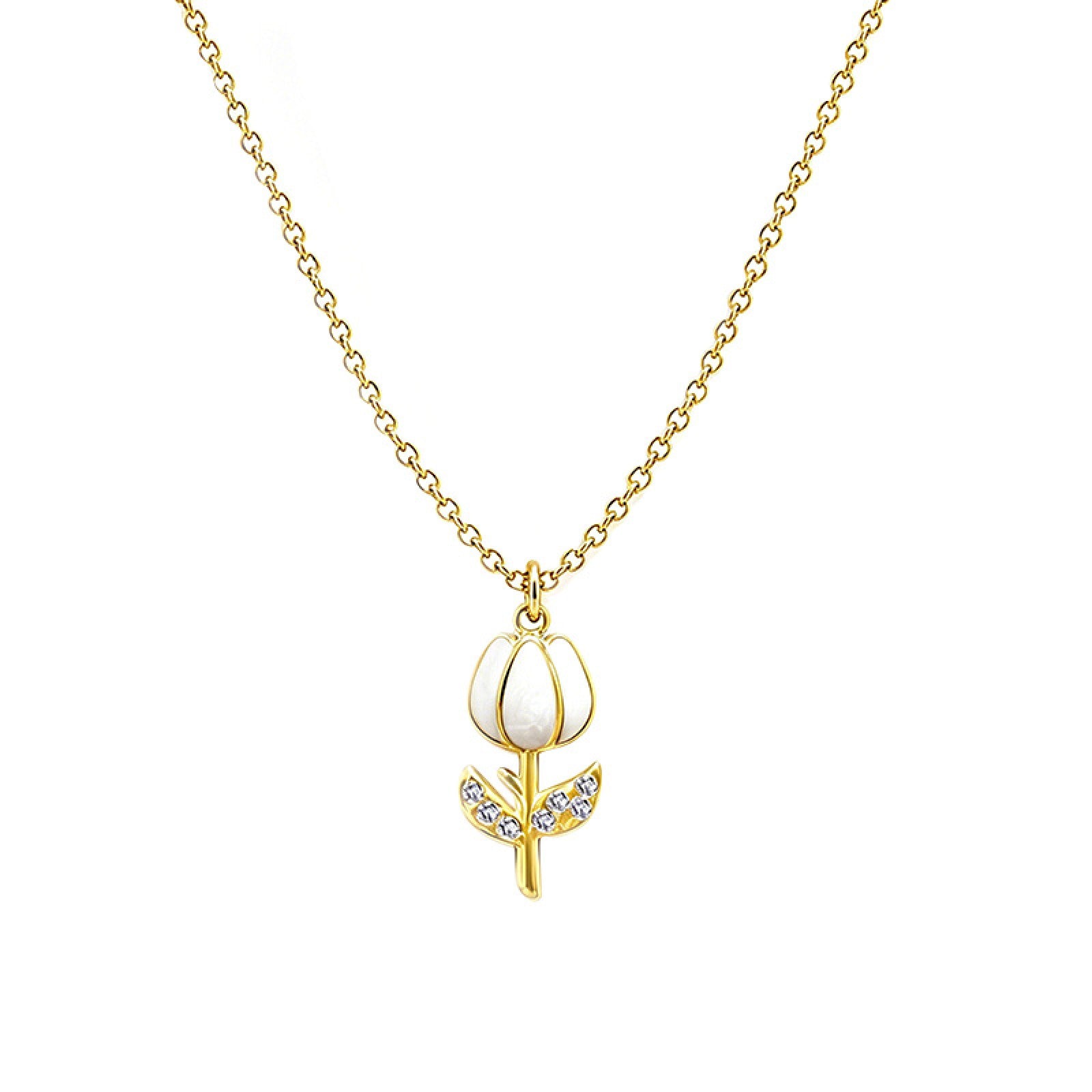 Collana tulipano con strass