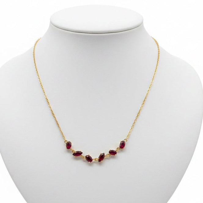 Collana chicchi di passione| zirconi rossi