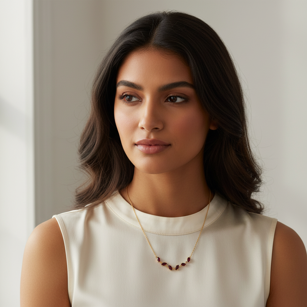 Collana chicchi di passione| zirconi rossi