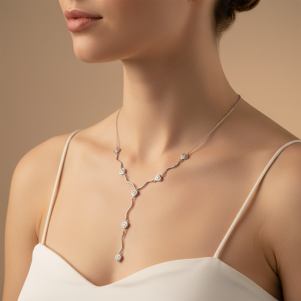 Collana a Y sentiero di cuori