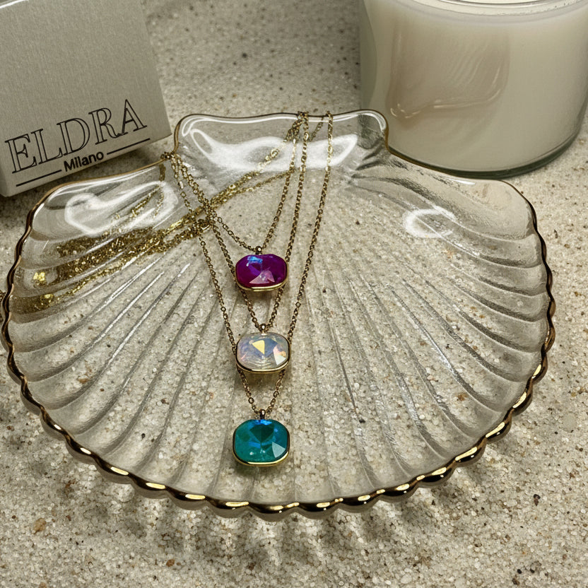 Collana SHINE – Luce Mediterranea con Gemma Quadrata | Eldra Milano