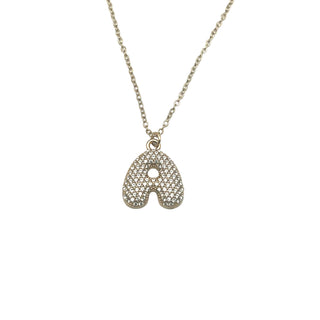 Collana INITIAL BUBBLE | Lettera Bombata in Acciaio Inox e Strass – Eldra Milano