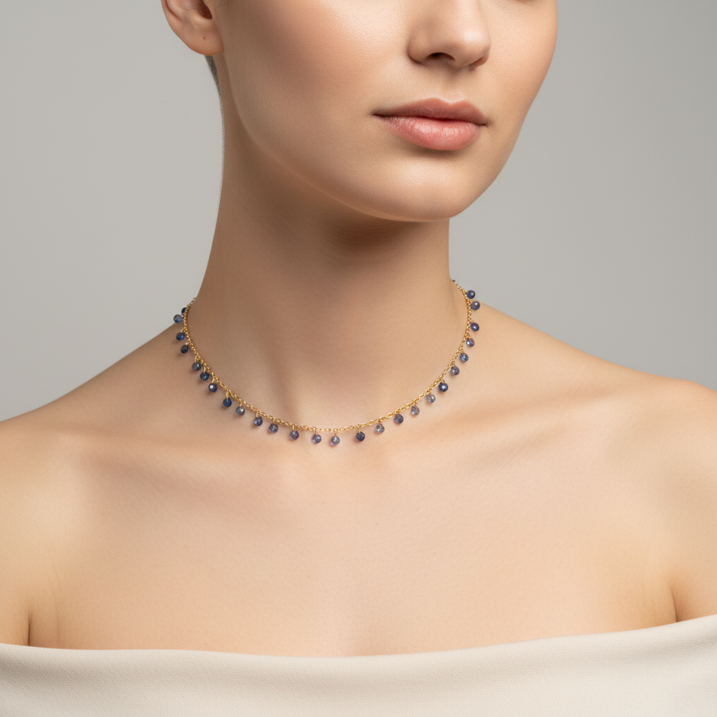 Collana girocollo petali di cristallo