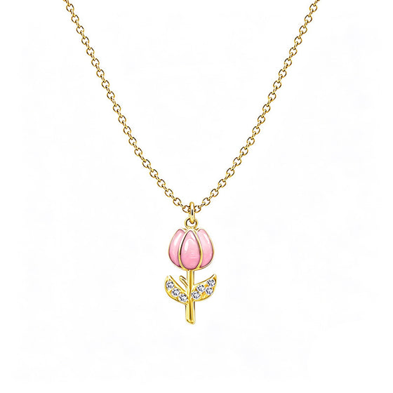 Collana tulipano con strass