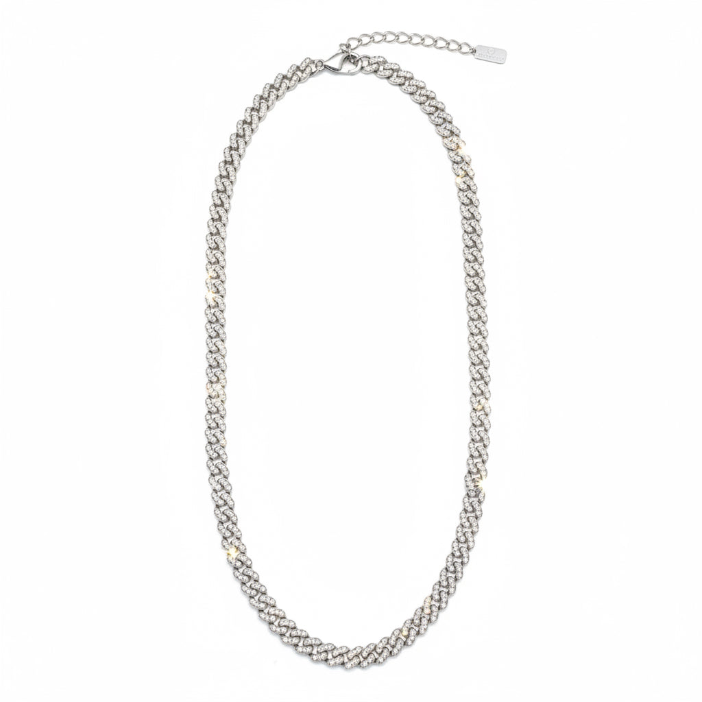 Light cuban collana con zirconi