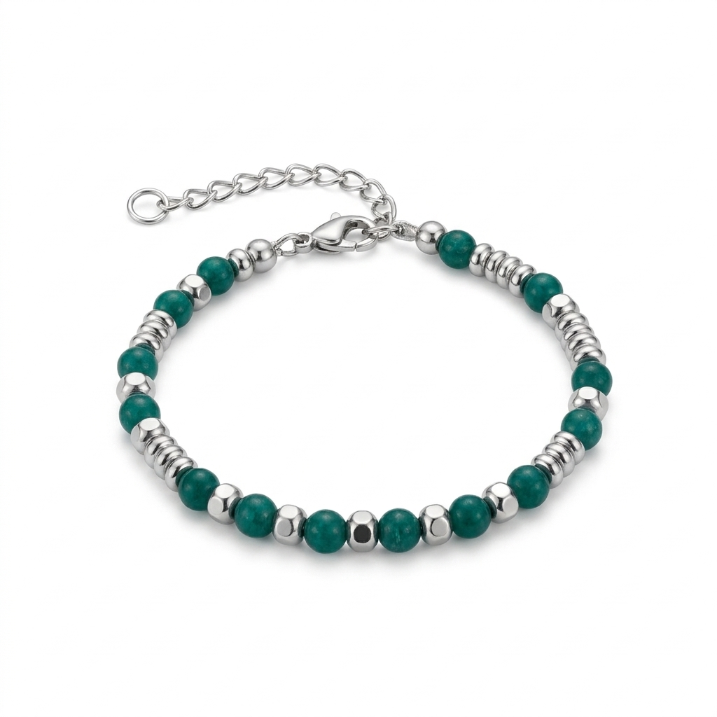 Bracciale ESSENCE STONE | Pietre Naturali a Sfera e Acciaio Inox – linea4316 – Eldra Milano