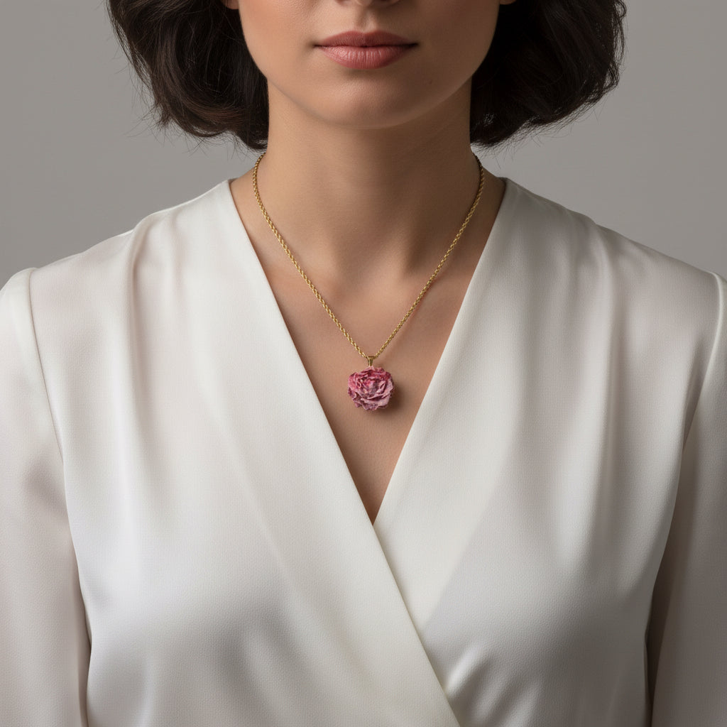 Charm Fiore rosa bocciolo aperto