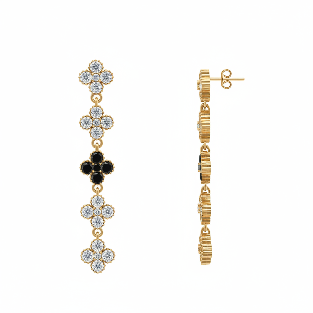 Orecchini Pendenti LUCKY LEAF – Collezione Fortuna – Eldra Milano