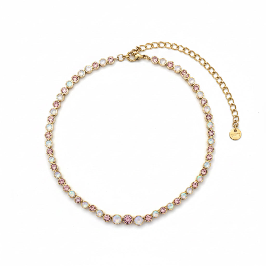 Collana a choker cascata di colori
