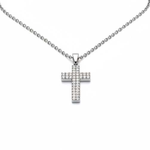 Collana Croce elegante con strass