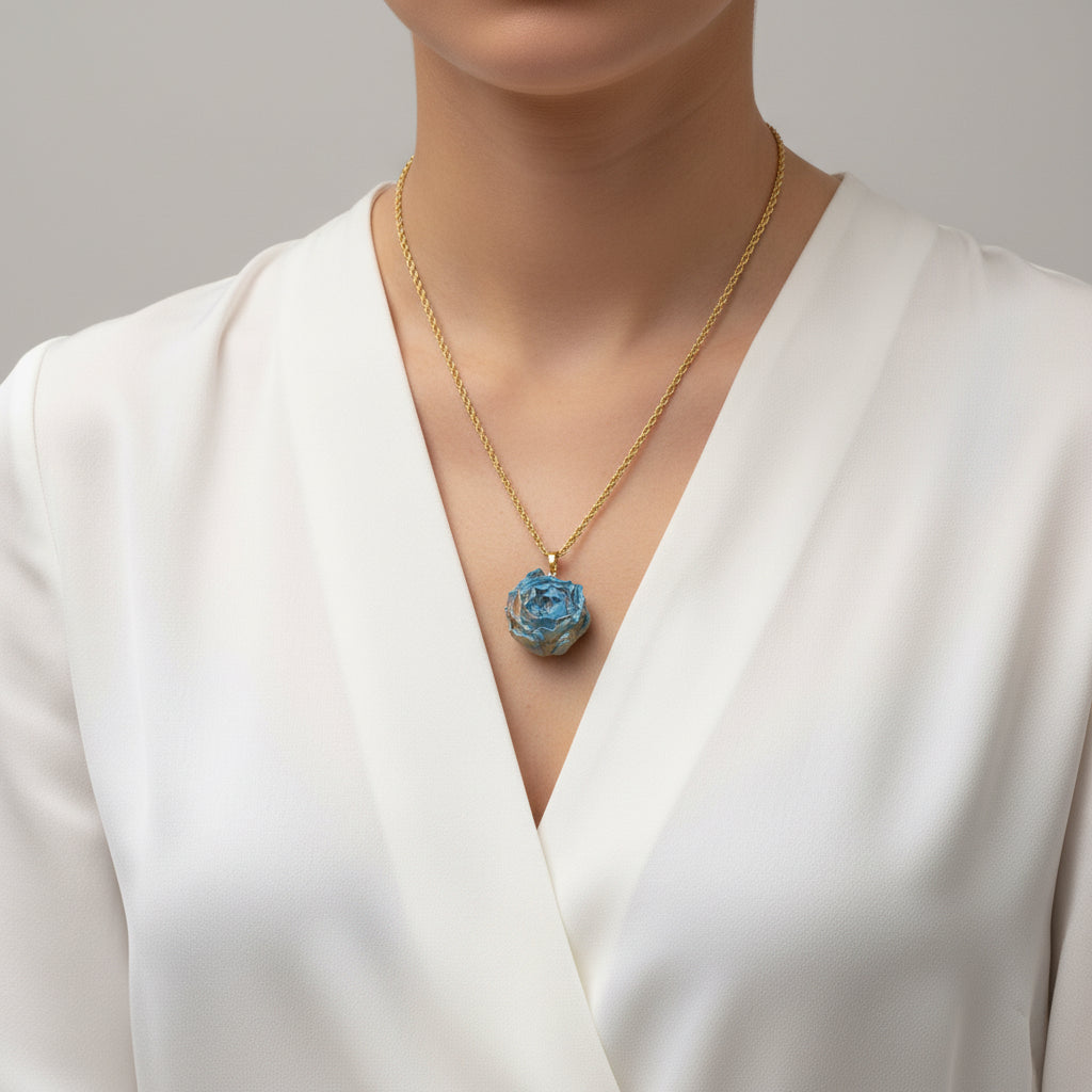 Charm fiore azzurro