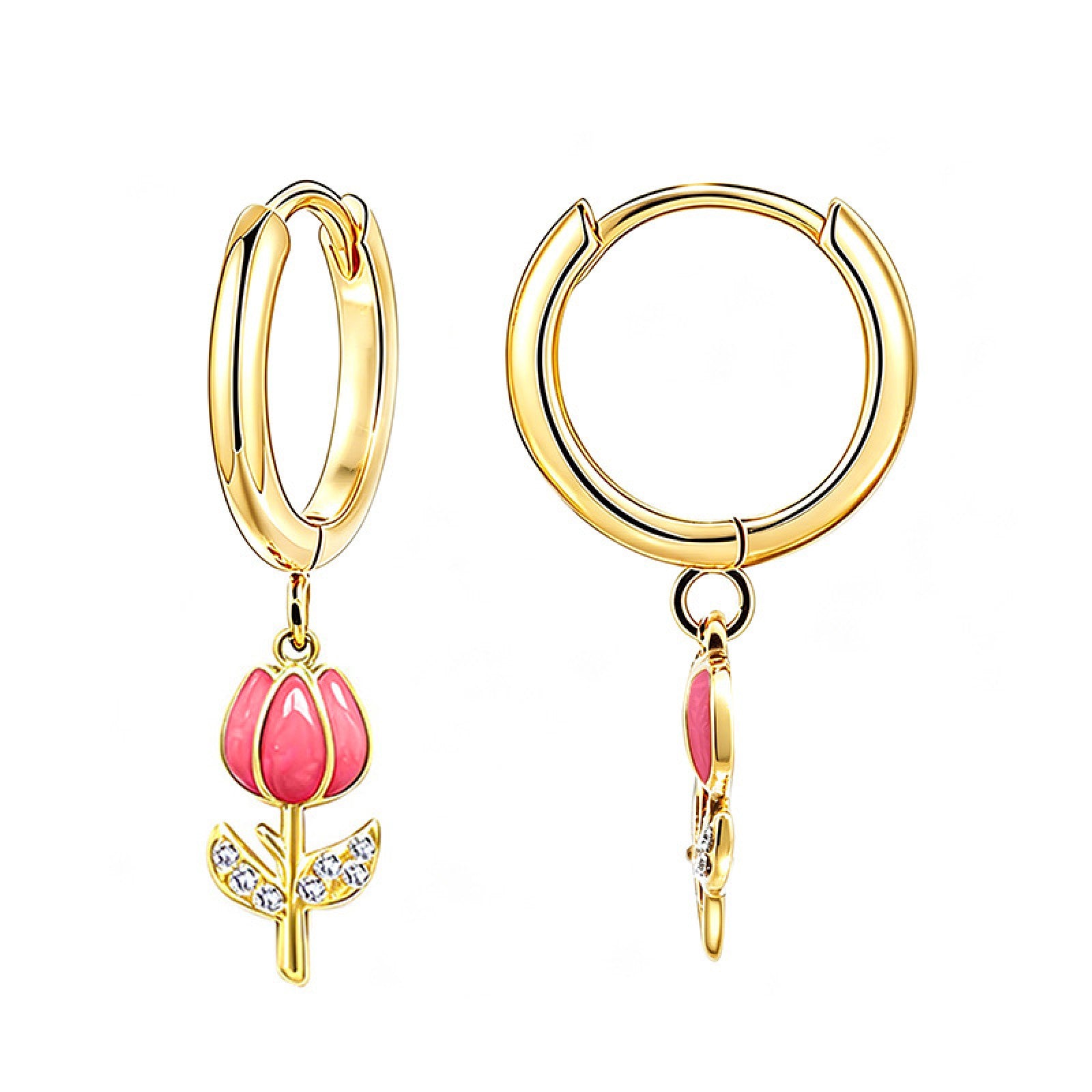 Orecchini tulipano con strass