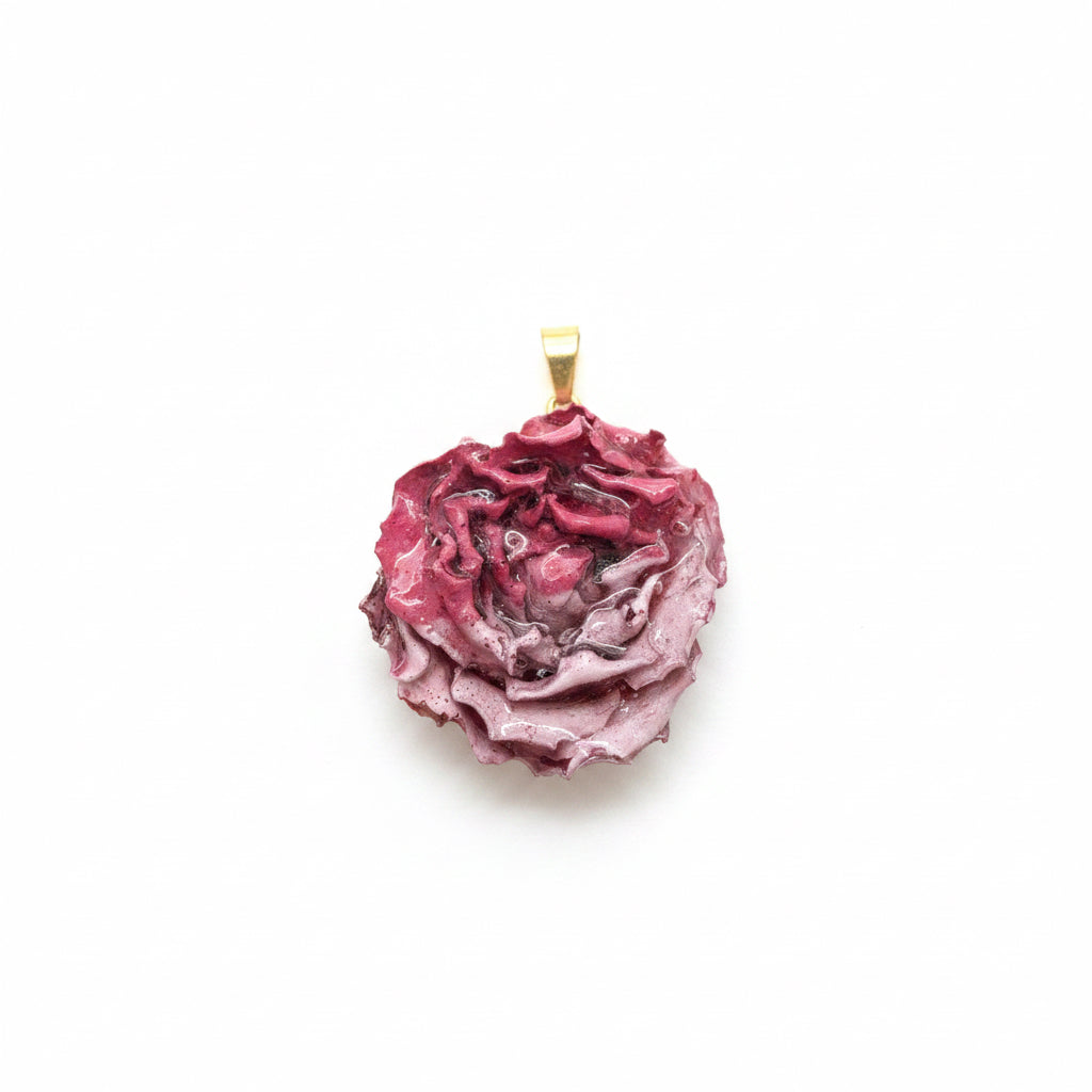 Charm Fiore rosa bocciolo aperto