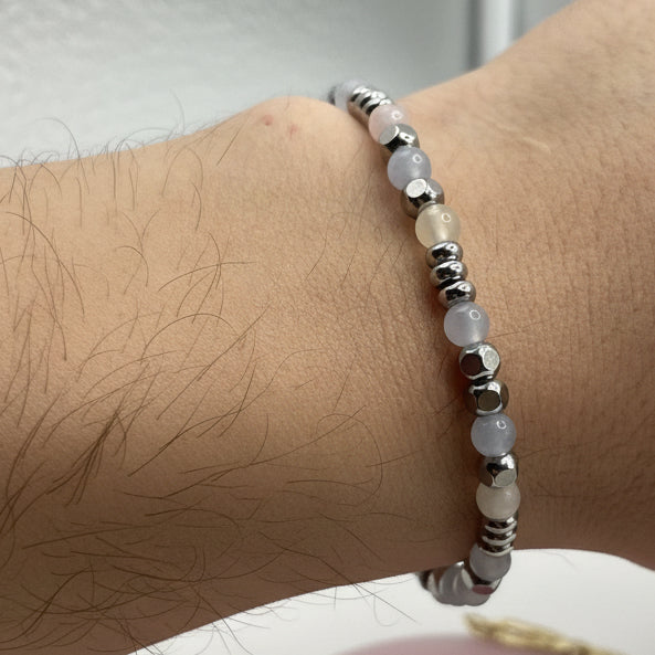 Bracciale ESSENCE STONE | Pietre Naturali a Sfera e Acciaio Inox – linea4316 – Eldra Milano