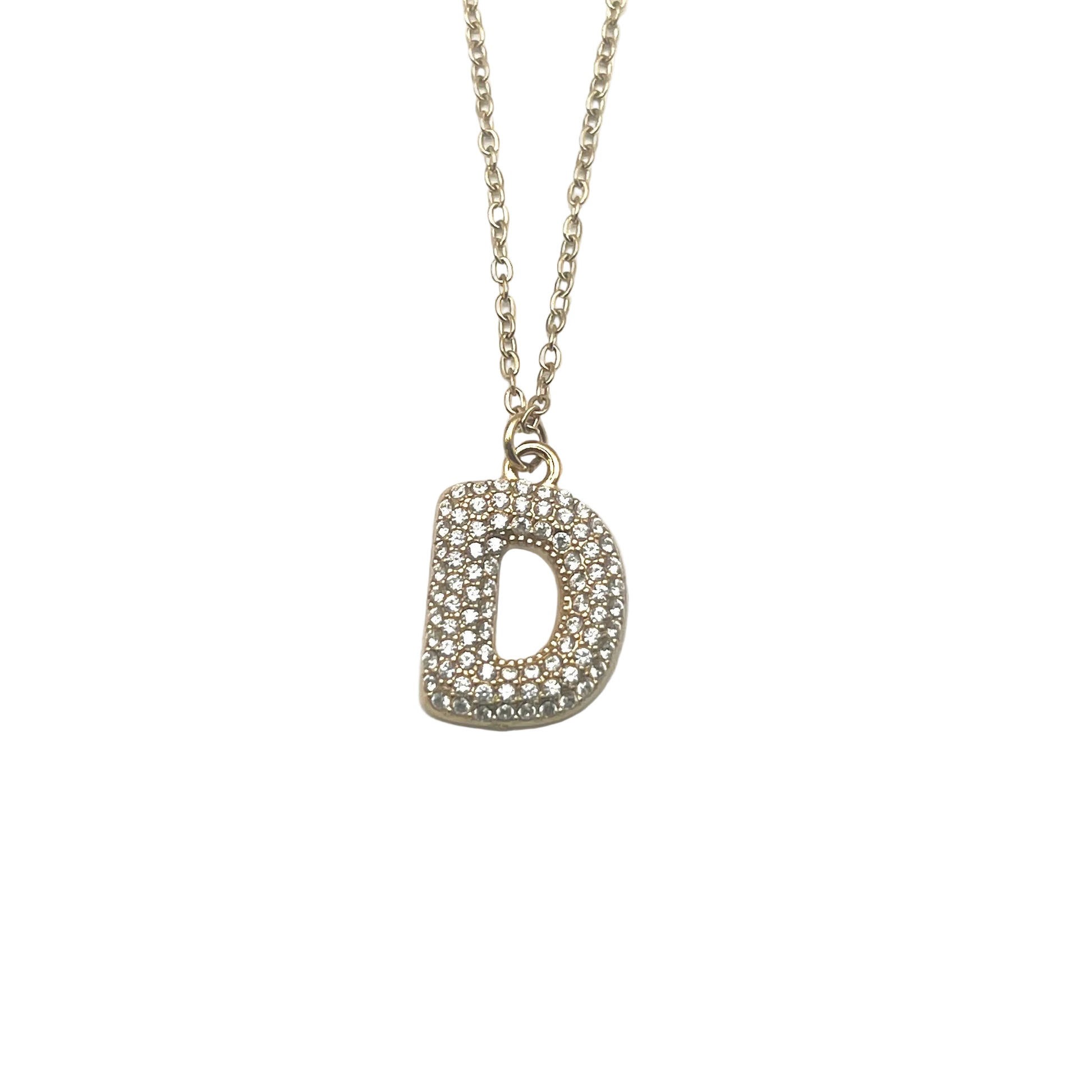 Collana INITIAL BUBBLE | Lettera Bombata in Acciaio Inox e Strass – Eldra Milano